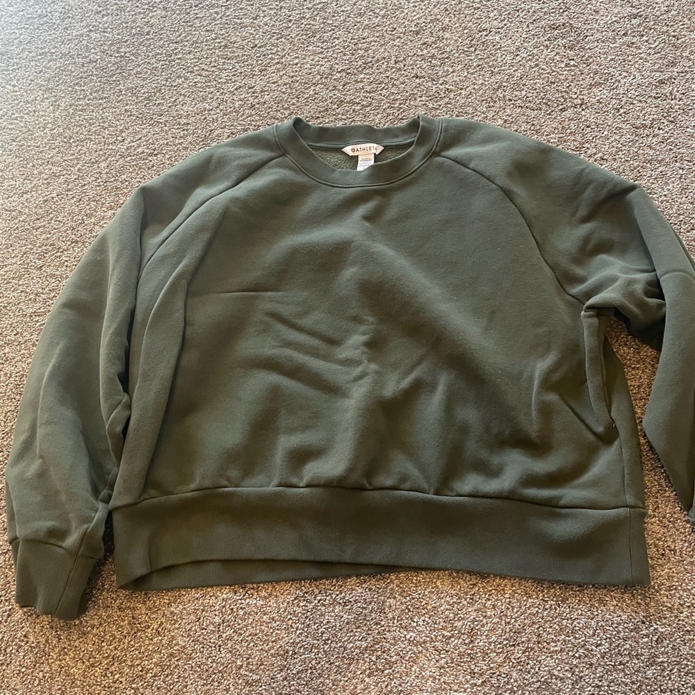 Athleta Green Sweatshirt crop women xl